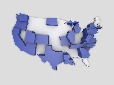 USA Map 3D