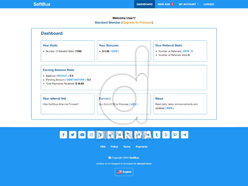 SoftBux Paid to Click Script